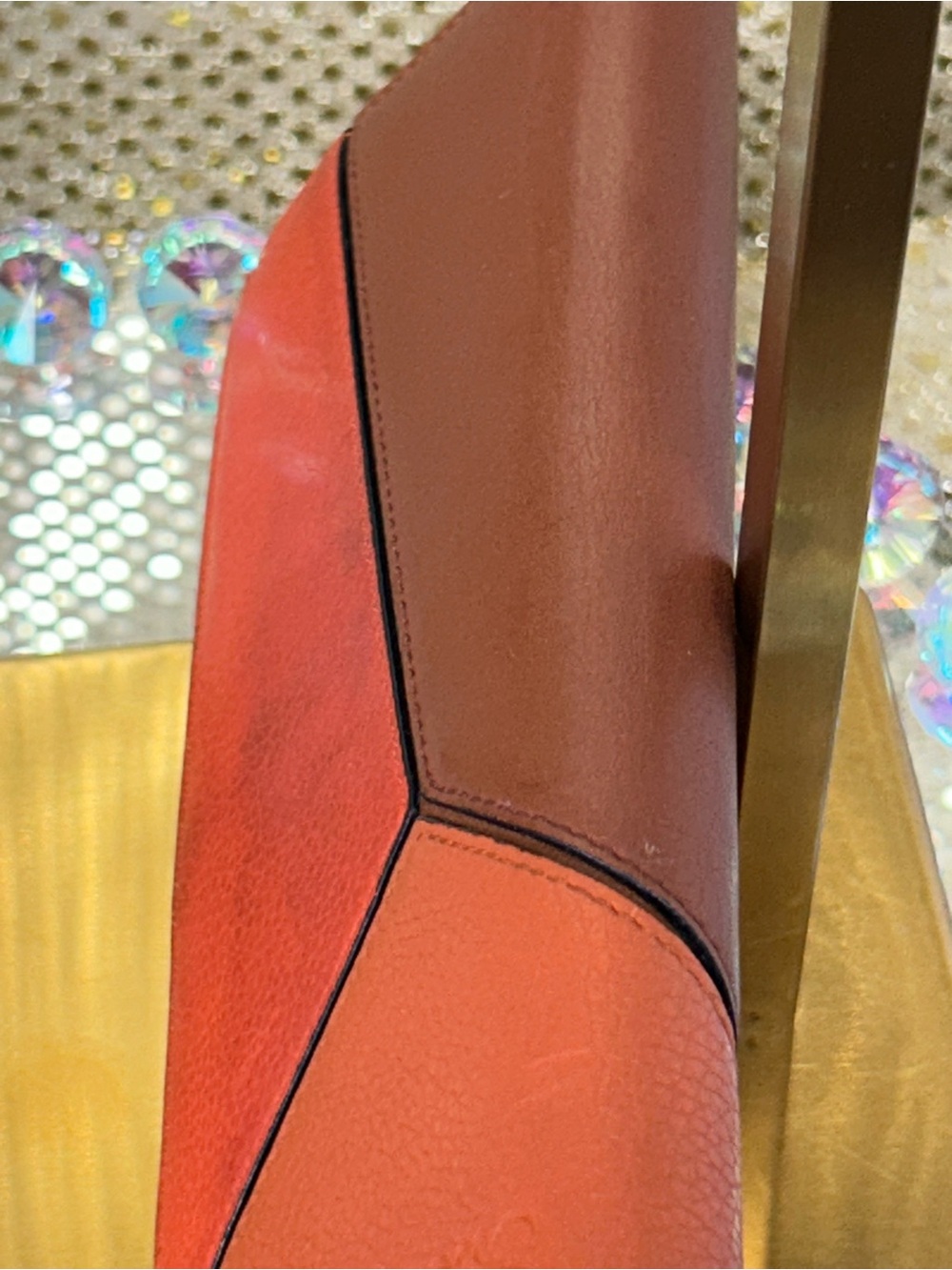 Loewe Puzzle Leather Envelope Clutch on a Chain Approx. 7.5 x 3.5 - Picture 15 of 17